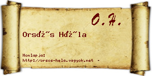 Orsós Héla névjegykártya